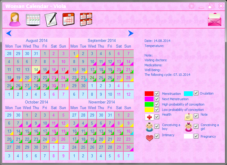 Women Calendar screenshot